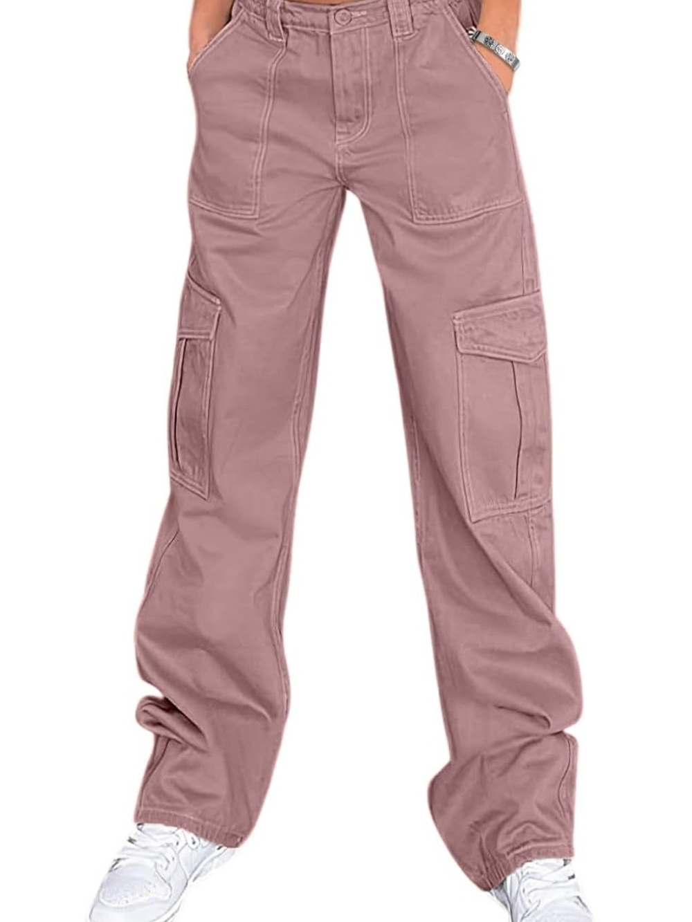 Women's Cargo Pants in Dusty Rose